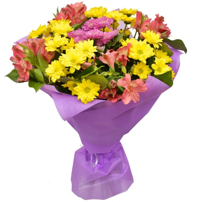 Букет из хризантем и альстромерии, доставка Киреевск